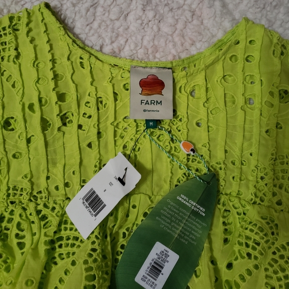 Set of Farm Rio Palm Tree Richilier Blouse & Linen Wide Leg Pants - Medi… - Picture 7 of 16